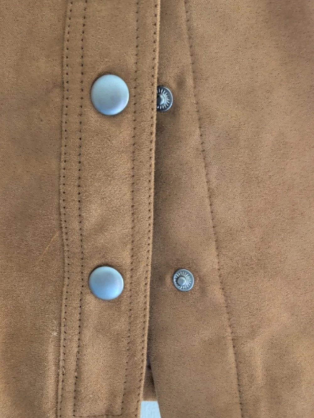 Divided H&M Camel Faux Suede Mini Skirt | Snap Front | A-Line | Size 8
